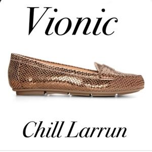 Vionic Chill Larrun Loafers Bronze Snake Size 9